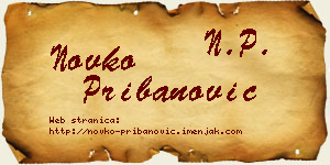 Novko Pribanović vizit kartica